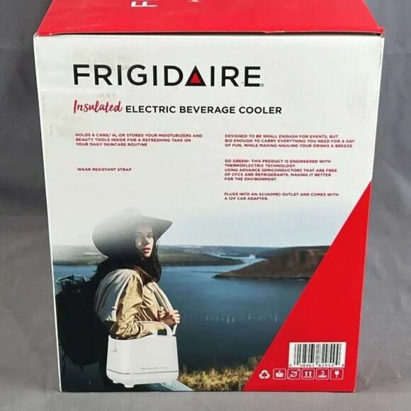 Frigidaire Top Opening White 6-Can Insulated Mini-Fridge/Cooler. NIP - Picture 8 of 9